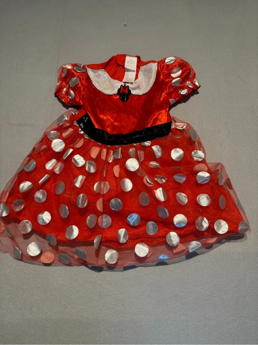Disney Red Dress Costume with Silver Polka Dots lights up